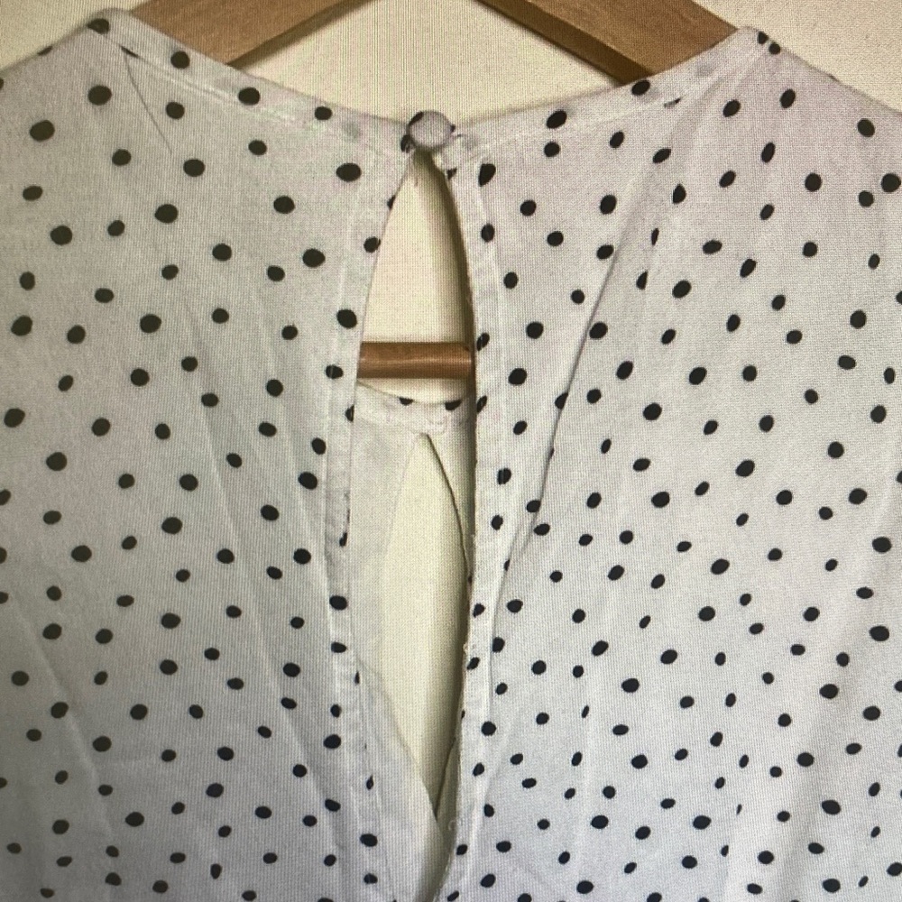 Abercrombie & Fitch White Long Sleeve Polka Dot Dress - Picture 6 of 11